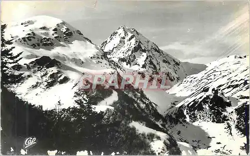 Moderne Karte Les pyrenees le pic du midi de bigorre en hiver (alt 2886 m)