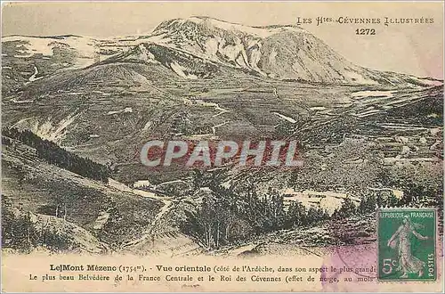 Cartes postales Le mont mezenc (1754m) vue orientale (cote de l ardeche dans son aspect le plus grand)