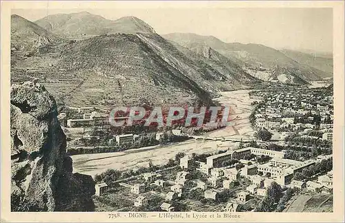 Cartes postales Digne l hopital le lycee et la bleone