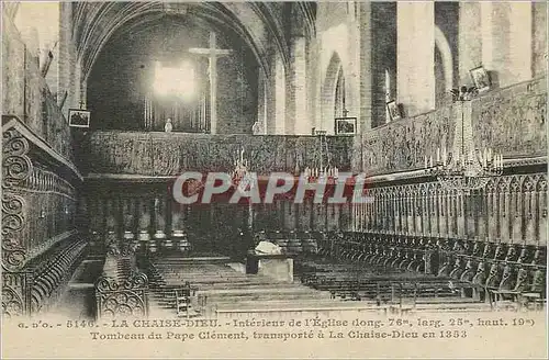 Cartes postales La chaise dieu interieur de l eglise tombeau de pape clement transporte a la chaise dieu en 1353