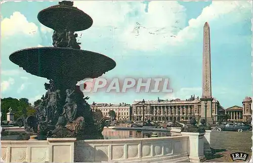 Cartes postales moderne Paris 342 place de la concorde (fontaine et obelisque)