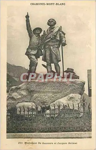 Ansichtskarte AK Chamonix mont blanc 213 monument de saussure et jacques balmat Alpinisme