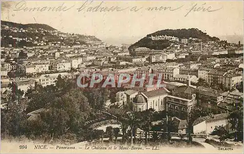 Cartes postales Nice panorama le chateau et le mont boron