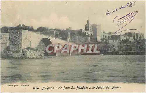 Cartes postales Avignon le pont st benezet et le palais des papes