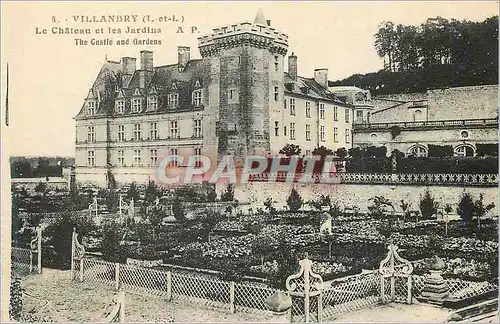 Cartes postales Villandry (i et l) le chateau et les jardins