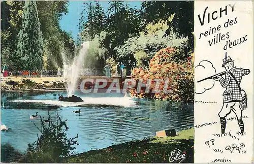 Cartes postales moderne Vichy (allier) le lac et les cygnes Chasse Chasseur
