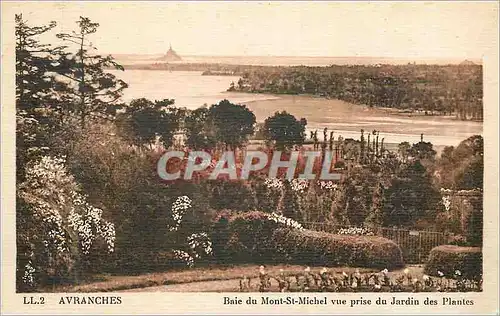 Cartes postales Avranches baie du mont st michel vue prise du jardin des plantes