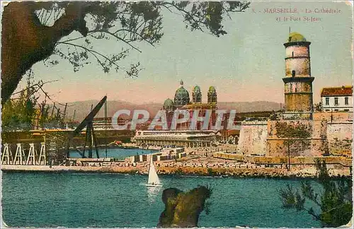 Cartes postales Marseille la cathedrale et le fort st jean