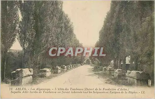 Cartes postales Arles les alyscamps l allee des tombeaux (datent de la fondation d arles)