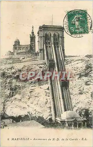 Cartes postales Marseille ascenseurs de n d de la garde