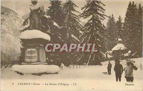 Cartes postales Luchon l hiver la statue d etigny Ski