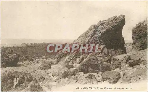 Cartes postales Granville rochers a maree basse