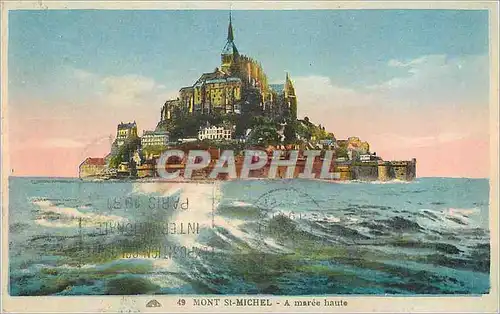 Cartes postales Mont st michel a maree haute
