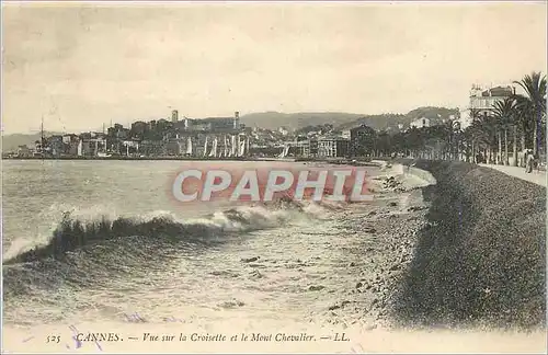 Cartes postales Cannes vue sur la croisette et le mont chevalier