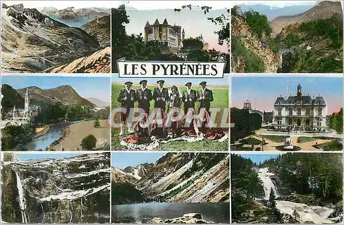 Cartes postales moderne Les pyrenees Route du Tourmalet Lourdes La basilique Pau Le ch�teau Tarbes Le pont Napoleon