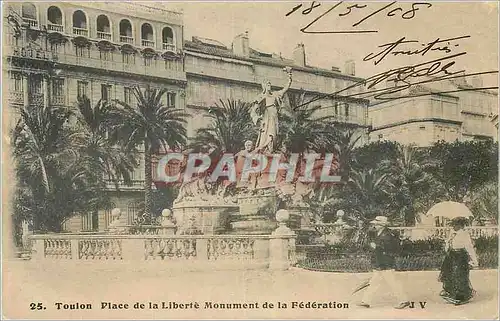 Cartes postales Toulon place de la liberte monument de la federation