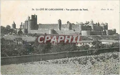 Cartes postales La cite de carcassonne vue generale du nord