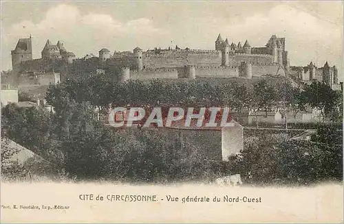 Cartes postales Cite de carcassonne vue generale du nord ouest