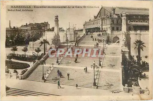 Cartes postales Marseille escalier monumental de la gare st charles