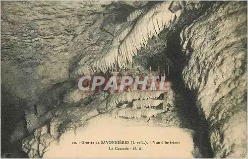 Cartes postales Grottes de savonnieres (i et l) vue d interieur la cascade