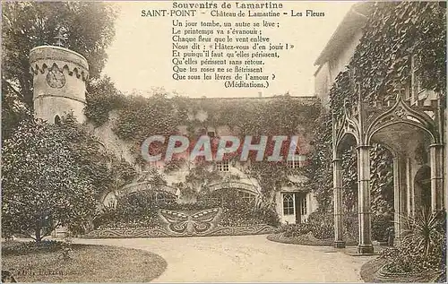 Cartes postales Souvenirs de lamartine saint point chateau de lamartine les fleurs