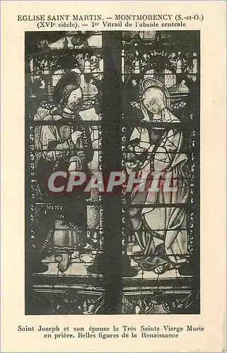 Cartes postales Eglise saint martin montmorency (s et o) (xvi siecle) 1er vitrail de l abside centrale