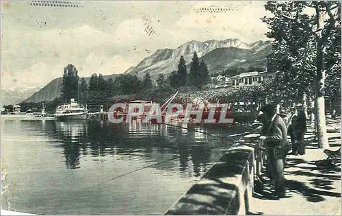 Cartes postales Evian les bains bords du lac et quai baron de blonay Peche