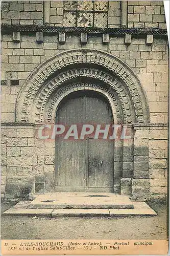 Cartes postales L ile bouchard (indre et loire) portail principal (xi s) de l eglise saint gilles