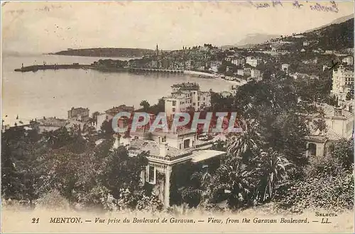 Cartes postales Menton vue prise du boulevard de garavan