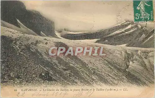 Cartes postales Gavarnie le glacier du taillon la fausse breche et le taillon (3146m)