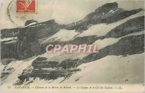 Cartes postales Gavarnie chemin de la breche de roland le casque et le col du taillon