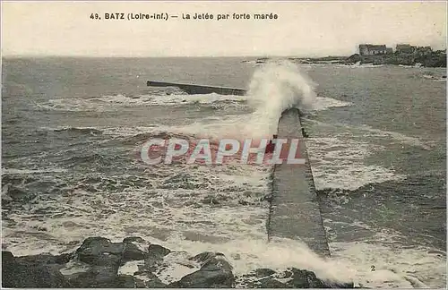 Cartes postales Batz (loire inf) la jetee par forte maree