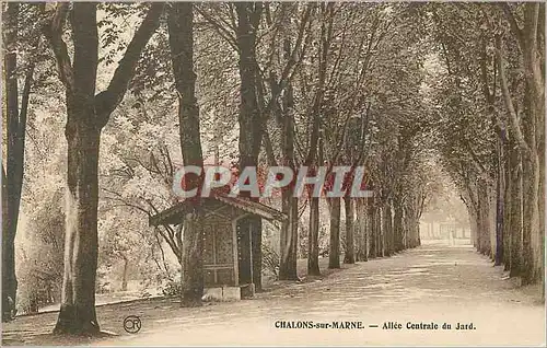 Cartes postales Chalons sur marne allee centrale du jard