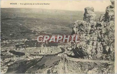 Cartes postales Mende vue generale et le grand rocher