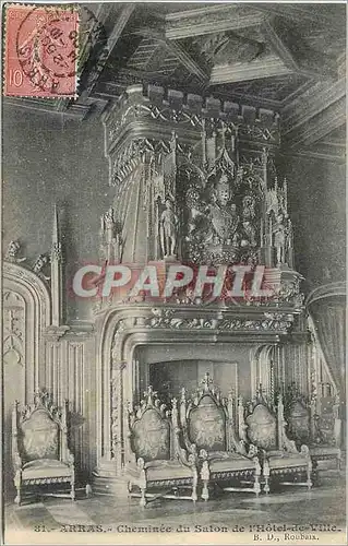 Cartes postales Arras cheminee du salon de l hotel de ville