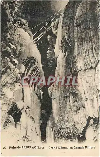 Cartes postales Puits de padirac (lot) grand les grands piliers