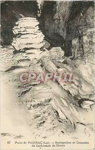 Cartes postales Puits de padirac (lot) stalagmites et cascades de carbonate de chaux