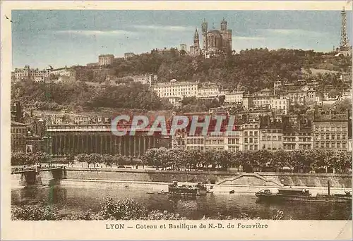 Cartes postales Lyon coteau et basilique de n d de fourviere