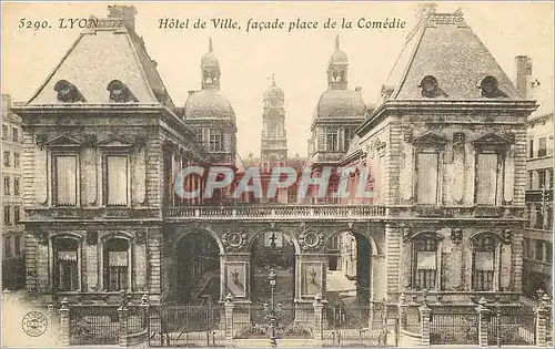 Cartes postales Lyon hotel de ville facade place de la comedie