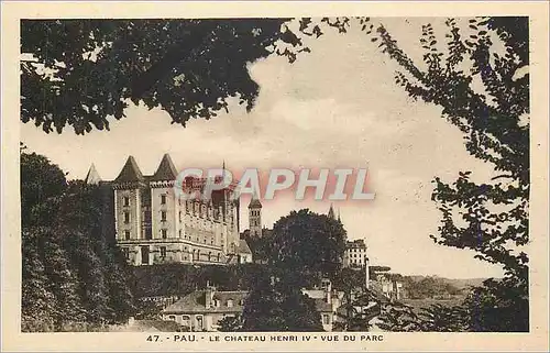 Cartes postales Pau le chateau henri iv vue du parc
