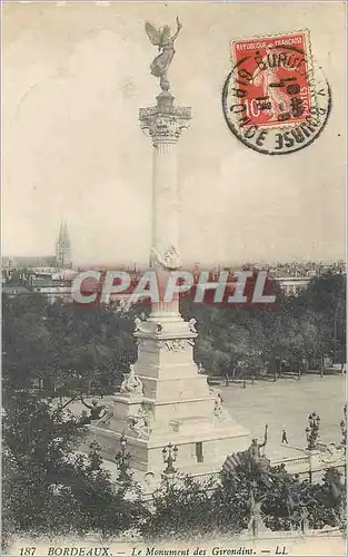 Cartes postales Bordeaux le monument des girondins