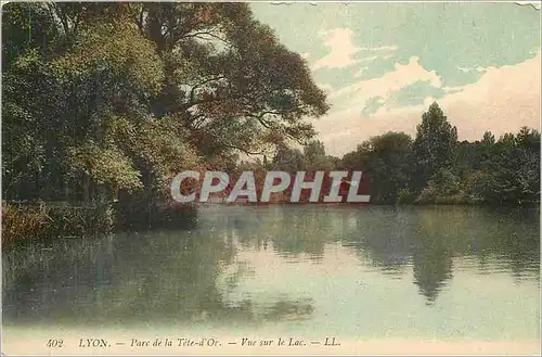 Cartes postales Lyon parc de la tete d or vue sur le lac