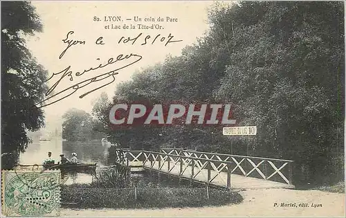 Ansichtskarte AK Lyon un coin du parc et lac de la tete d or Barque