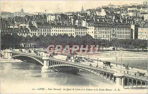 Cartes postales Lyon pont morand le quai st clair et le coteau de la croix rousse