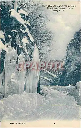 Cartes postales Dauphine le vercors route des grands goulets(hiver) e r