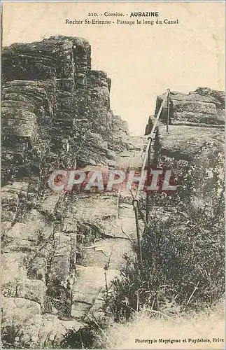Cartes postales Correze aubazine rocher st etienne passage le long du canal