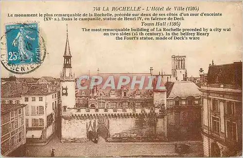 Cartes postales La rochelle l hotel de ville(1595)