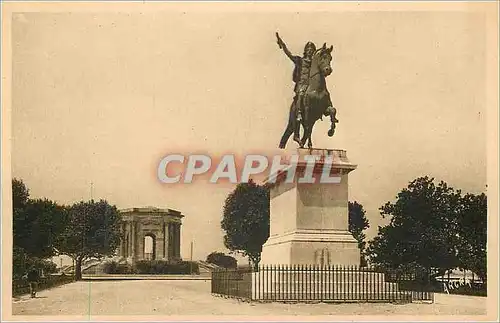 Cartes postales Montpellier promenade du peyrou statue equestre de louis xiv