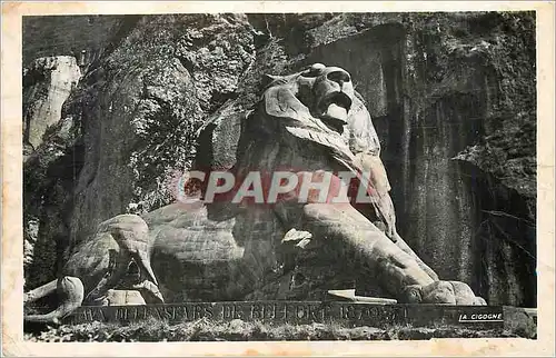 Moderne Karte Belfort le lion oeuvre de bartholdi (haut 11m long 22m)