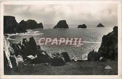 Cartes postales moderne Camaret les tas de pois vus de la salle verte